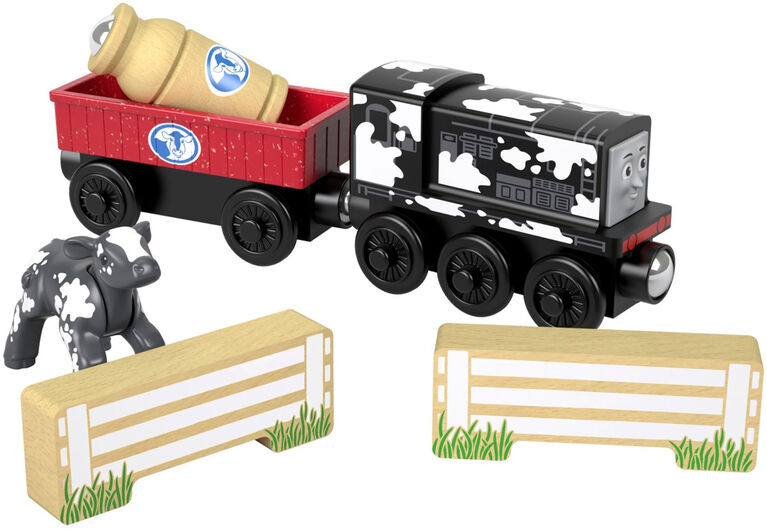 Fisher Price Thomas & Friends Wood Diesel’s Dairy Drop-Off Magnetic Cargo Train